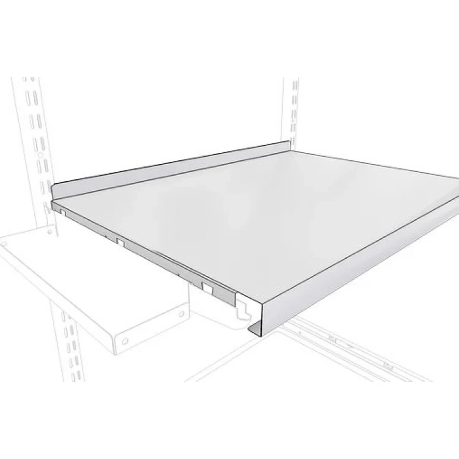 Полка ТИТАН-ГС в системе хранения Полка ТИТАН-ГС установлена на кронштейнах гардеробной системы