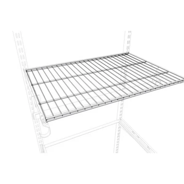 Полка ТИТАН-ГС установлена на кронштейнах в гардеробной системе