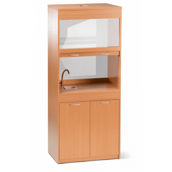 Лабораторный шкаф для кабинета химии с мойкой и вентиляцией цвет бук Арвис