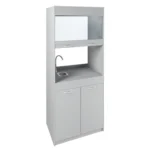 Лабораторный шкаф для кабинета химии с мойкой и вентиляцией цвет серый