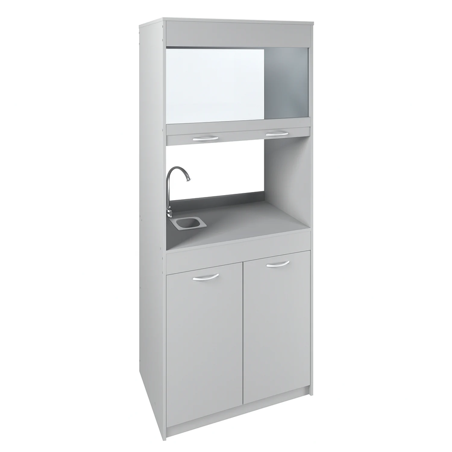 Шкаф лабораторный для кабинета химии с мойкой и вентиляцией серый Лабораторный шкаф для кабинета химии с мойкой и вентиляцией цвет серый