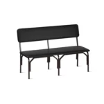 Мягкая 2-местная скамья на металлокаркасе цвет черный Арвис