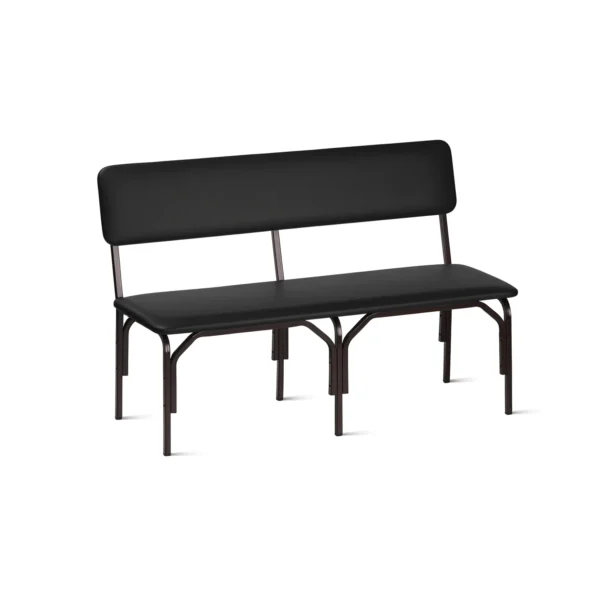 Мягкая 2-местная скамья на металлокаркасе цвет черный Арвис