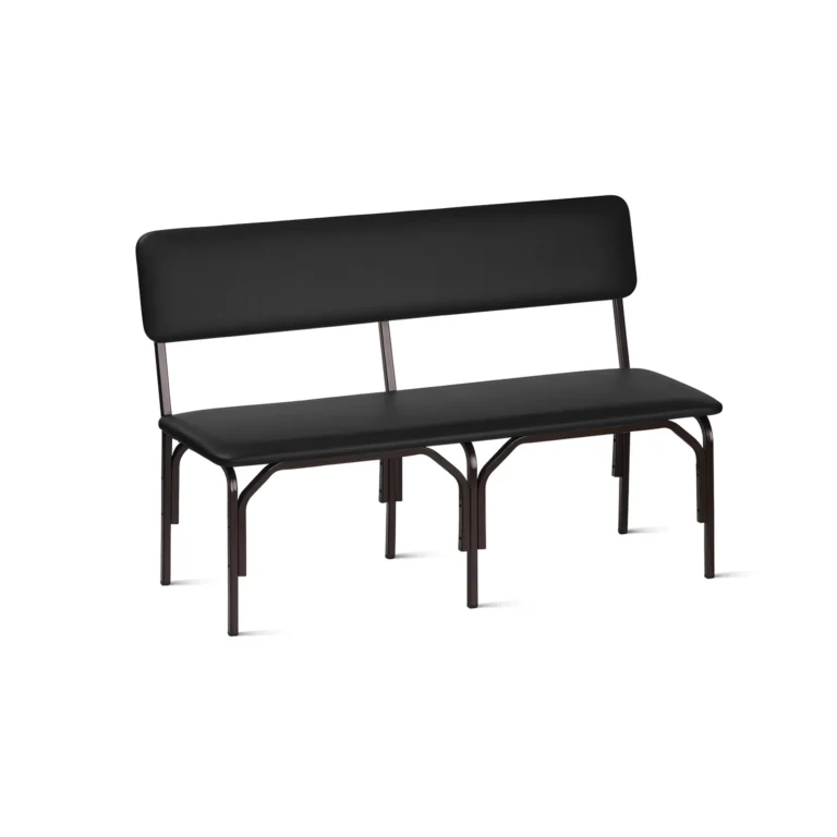 Мягкая 2-местная скамья на металлокаркасе цвет черный Арвис