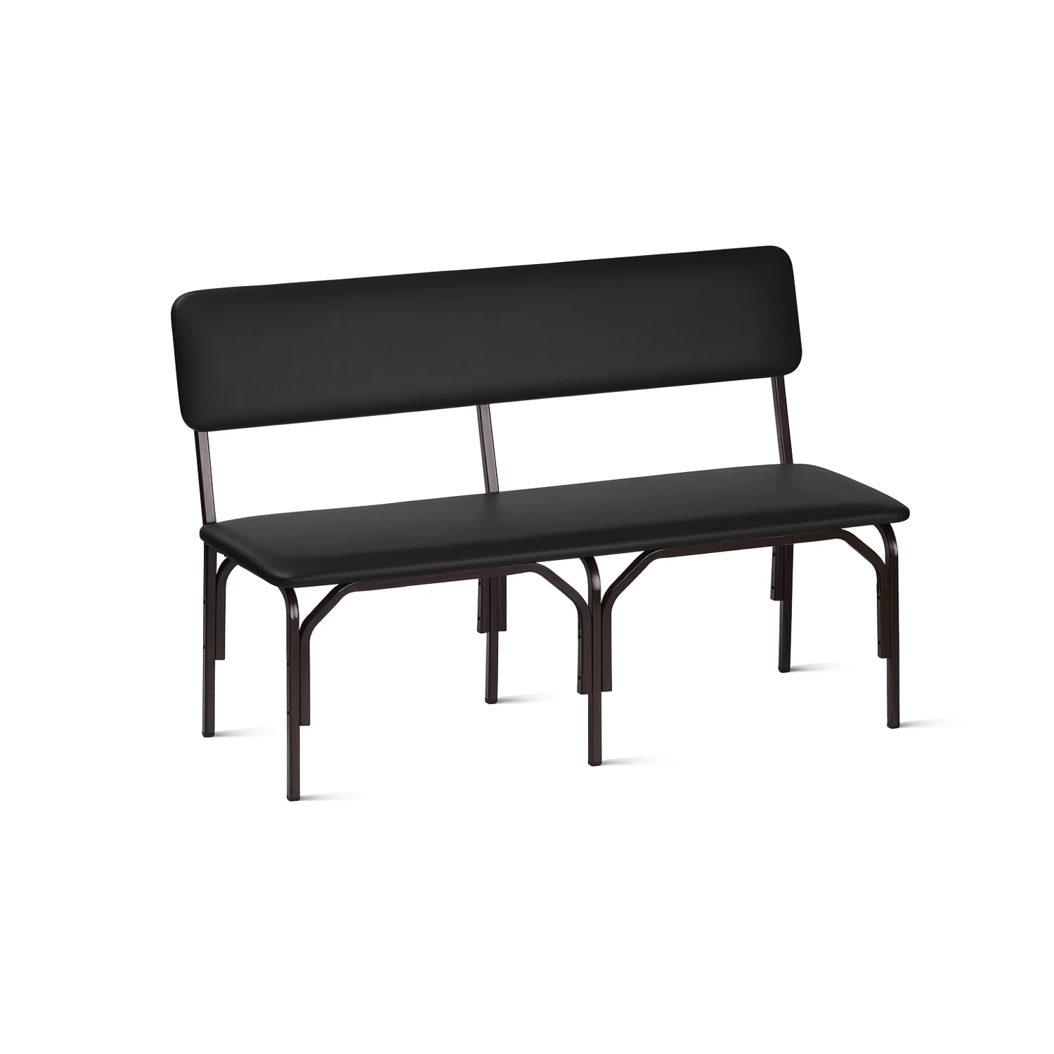 Скамья 2-местная мягкая на металлокаркасе черный Мягкая 2-местная скамья на металлокаркасе цвет черный Арвис