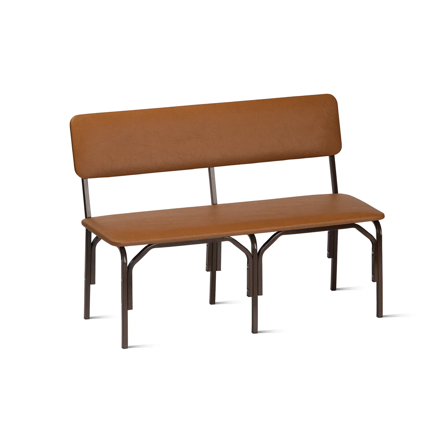 Скамья 2-местная мягкая на металлокаркасе коричневый Мягкая 2-местная скамья на металлокаркасе цвет коричневый