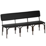 Мягкая 3-местная скамья на металлокаркасе цвет черный Арвис