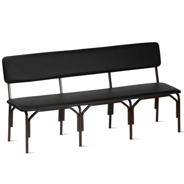 Мягкая 3-местная скамья на металлокаркасе цвет черный Арвис