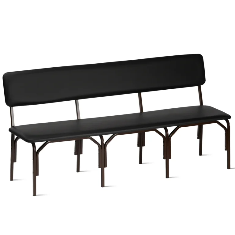 Мягкая 3-местная скамья на металлокаркасе цвет черный Арвис