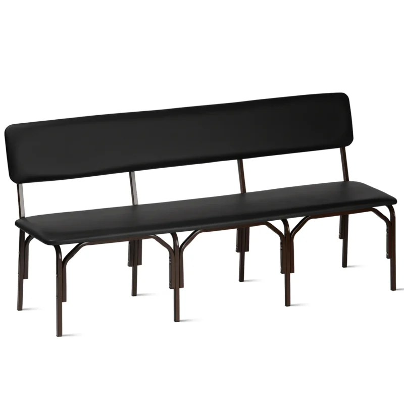 Мягкая 3-местная скамья на металлокаркасе цвет черный Арвис