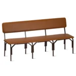 Мягкая 3-местная скамья на металлокаркасе цвет коричневый