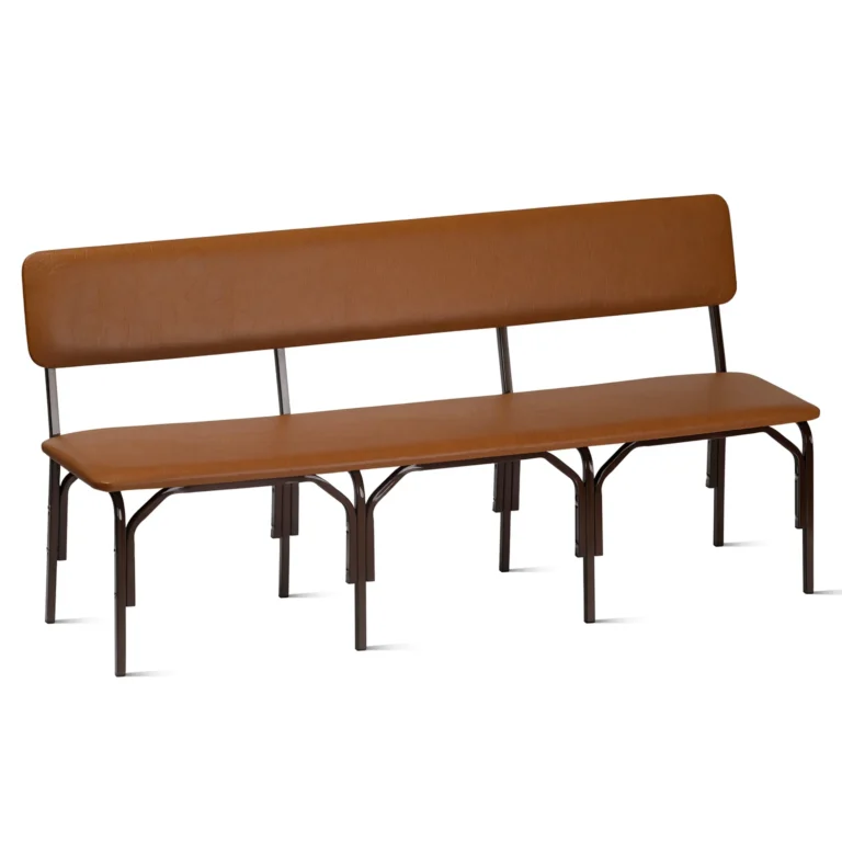 Мягкая 3-местная скамья на металлокаркасе цвет коричневый