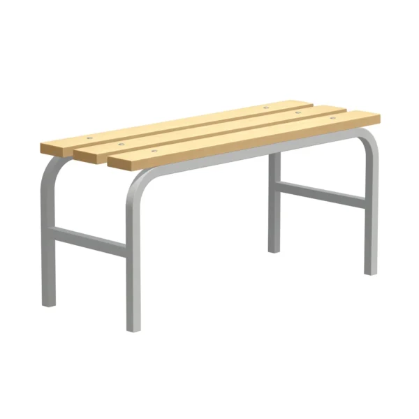 Скамья гардеробная из липы — короткая металлическая скамья с деревянным сиденьем