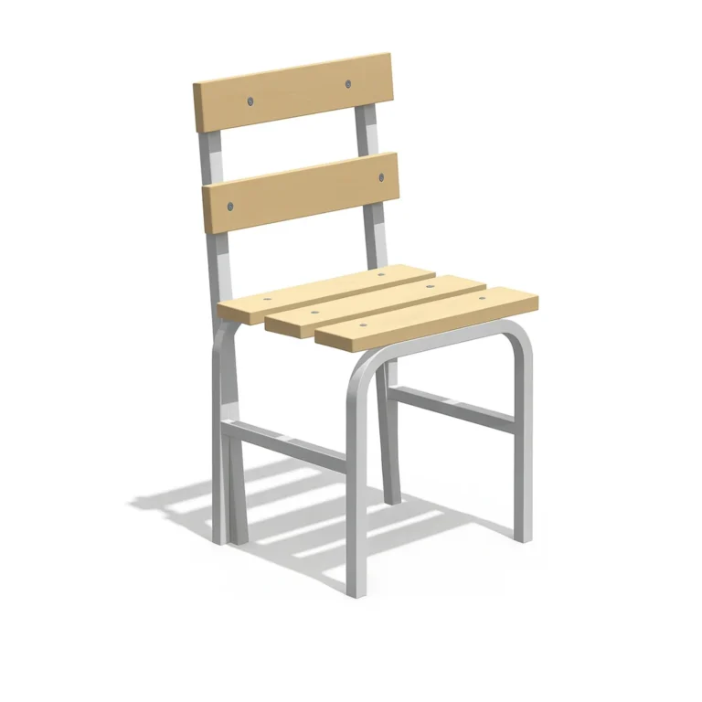 Короткая гардеробная скамья со спинкой из липы — компактная модель