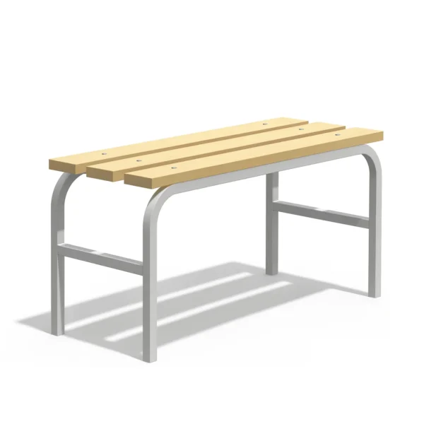 Скамья гардеробная из сосны — металлический каркас, деревянное сиденье