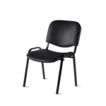 Мягкий офисный стул на металлическом каркасе арвис цвет кожзам черный