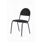 Мягкий офисный стул на металлическом каркасе Эконом цвет текстиль черный