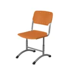 Пластиковый ученический регулируемый стул на круглой трубе цвет оранжевый