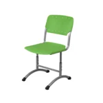 Пластиковый ученический регулируемый стул на круглой трубе цвет салатовый
