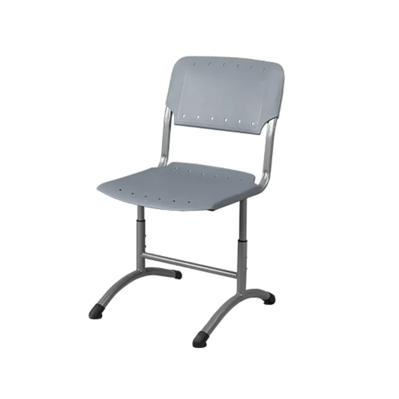 Пластиковый ученический регулируемый стул на круглой трубе цвет серый Арвис