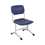 Пластиковый ученический регулируемый стул на круглой трубе цвет синий