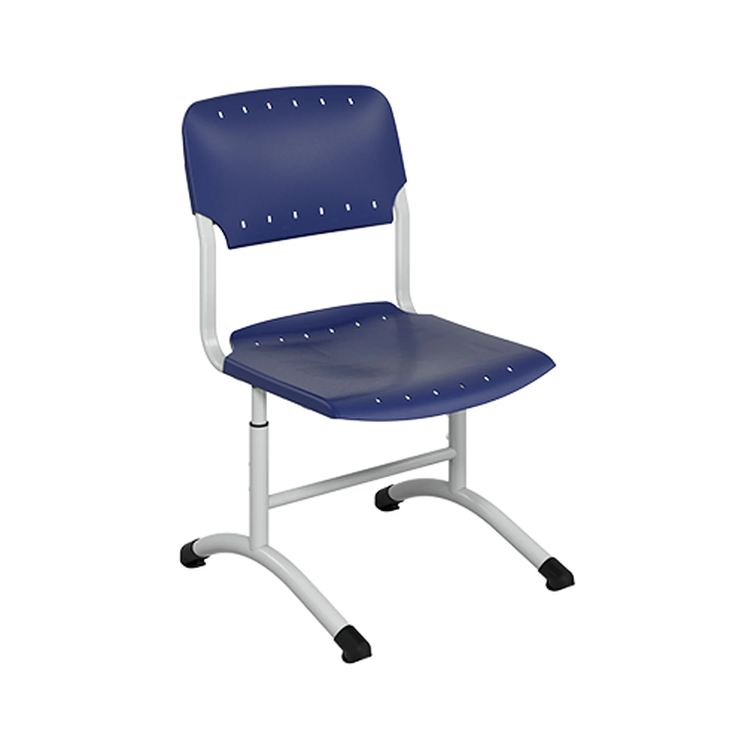 Стул ученический регулируемый пластиковый на круглой трубе синий Пластиковый ученический регулируемый стул на круглой трубе цвет синий