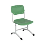 Пластиковый ученический регулируемый стул на круглой трубе цвет зеленый