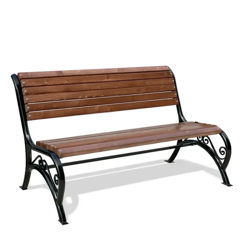 Скамейка металлическая Брянск без подлокотников — общий вид