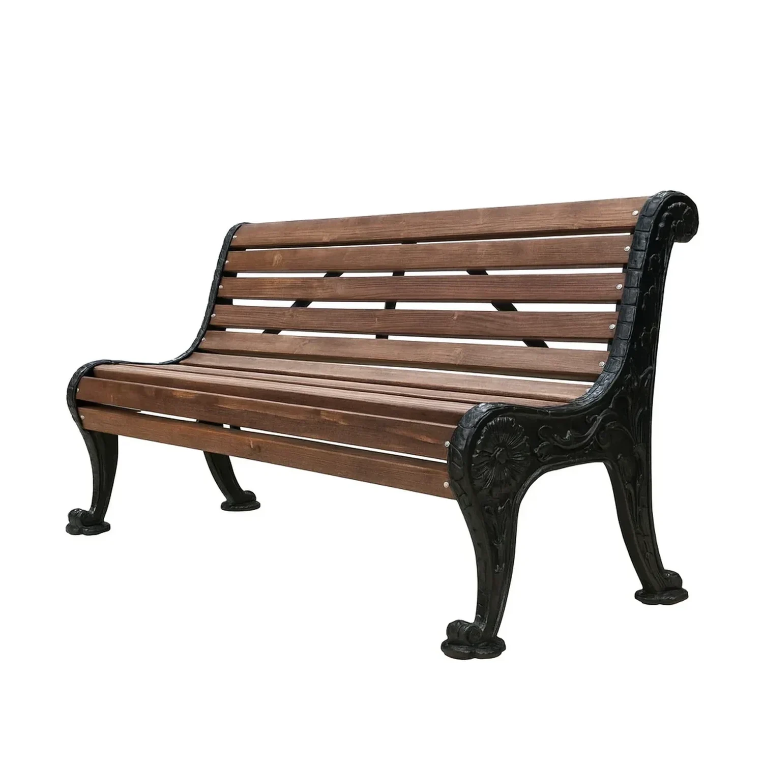 Скамейка Хризантема чугунная Чугунная скамейка Хризантема — общий вид