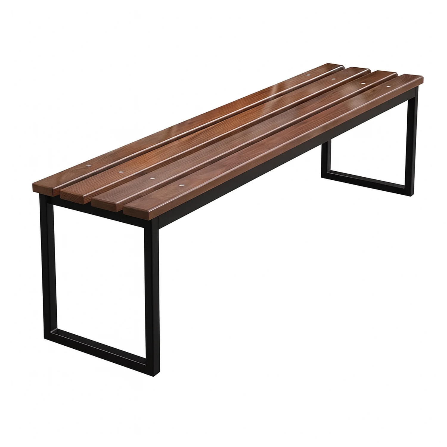 Скамейка ЛПР — прочная уличная лавочка на металлическом каркасе Скамейка ЛПР без спинки на металлическом каркасе — уличная модель в стиле минимализм