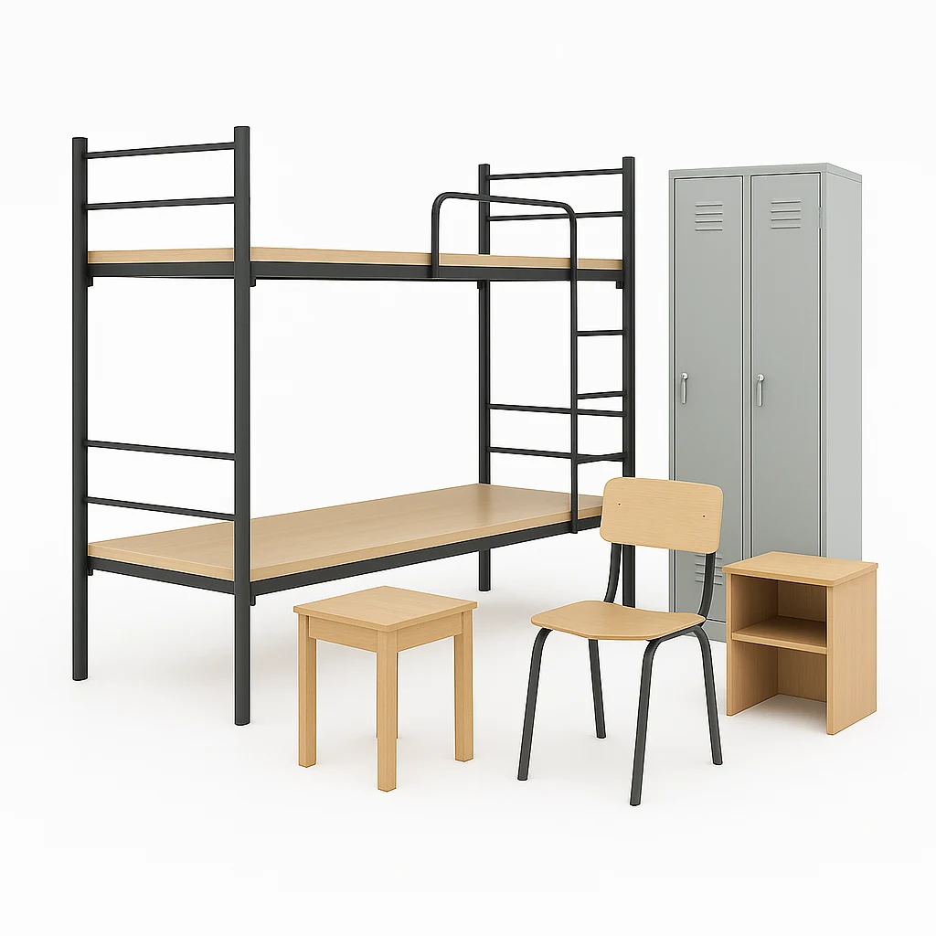 мебель для строительных городков — кровать, шкаф и тумба