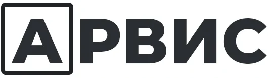 Логотип АРВИС с квадратной рамкой вокруг буквы А