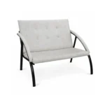 диван для посетителей серый на металлическом каркасе