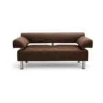 коричневый диван для офиса из нубука