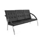 трехместный диван для приемной черный