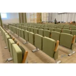 Ряды кресел Плаза оливкового цвета в актовом зале школы